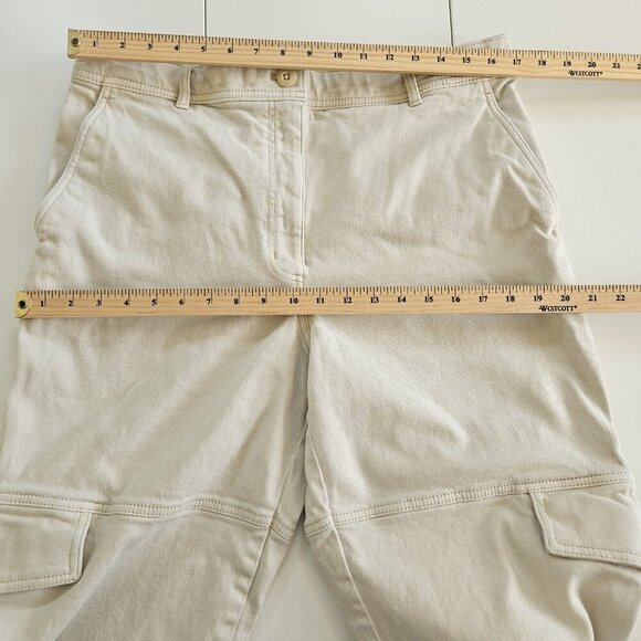 Wilfred Pants Womens 14 Beige Twill Straight Cargo Pockets Streetwear Preppy - Picture 4 of 16